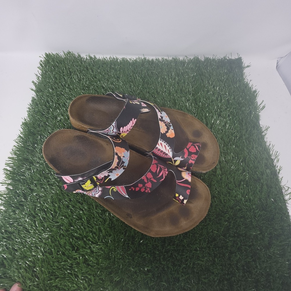 Birkenstock Birkis Birko Flor Salina Strappy Sandals Women's Sz 9 N Black Floral - Picture 7 of 10